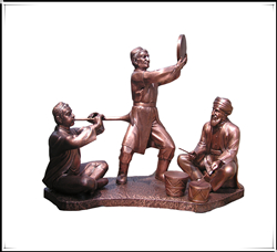 民族舞雕塑|铸铜民族舞雕塑