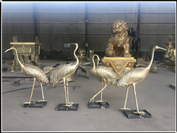 铸铜鹤雕塑