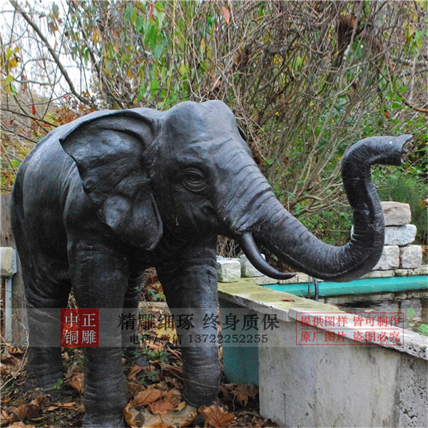 铜大象雕塑图片