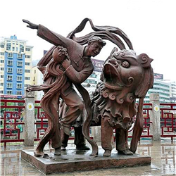 广场舞狮雕塑
