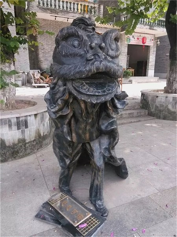 舞狮铜雕塑
