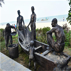 渔民出海雕塑