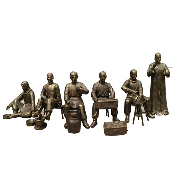 中医文化铜雕塑