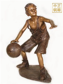 篮球少年铜像厂家