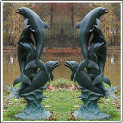 海豚铜雕塑