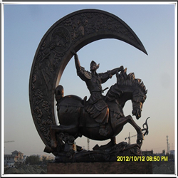 古代将军铜像|古代骑马将军铜雕