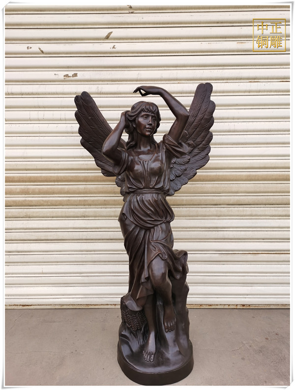 西方天使女铜雕塑