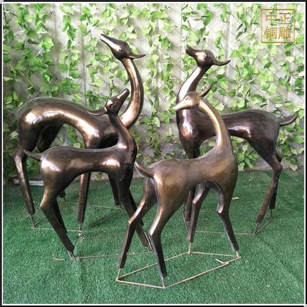 铜抽象鹿雕塑