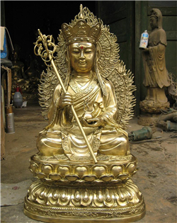 黄铜地藏王菩萨雕像