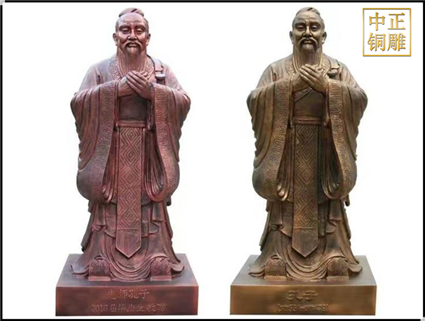 仿铜孔子头像雕塑