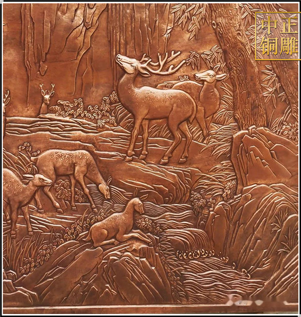 铜鹿浮雕壁画