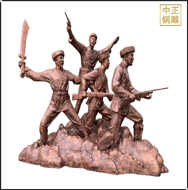 打仗人物铜雕塑