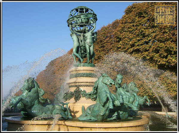 西方喷泉人物铜雕塑