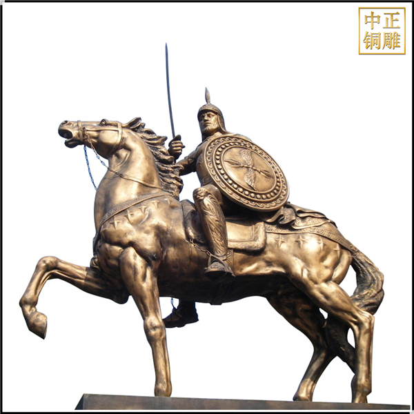 西方骑马战士人物铜雕塑
