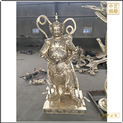 1.8米彩绘韦陀铜佛像