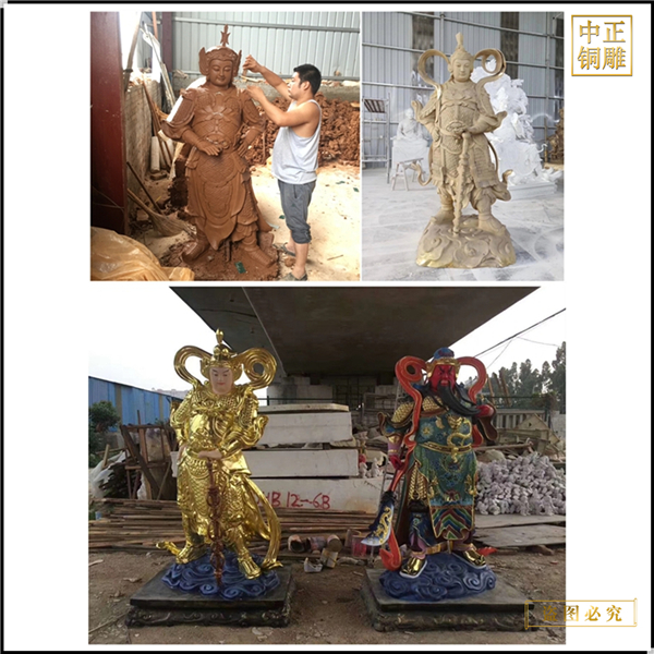 大型铸铜韦陀菩萨铜雕
