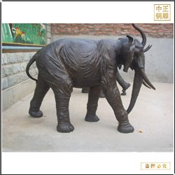 小型室外铜大象雕塑加工