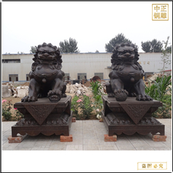 一对纯铜北京铜狮子雕塑