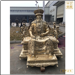 古代康熙皇帝铜雕塑