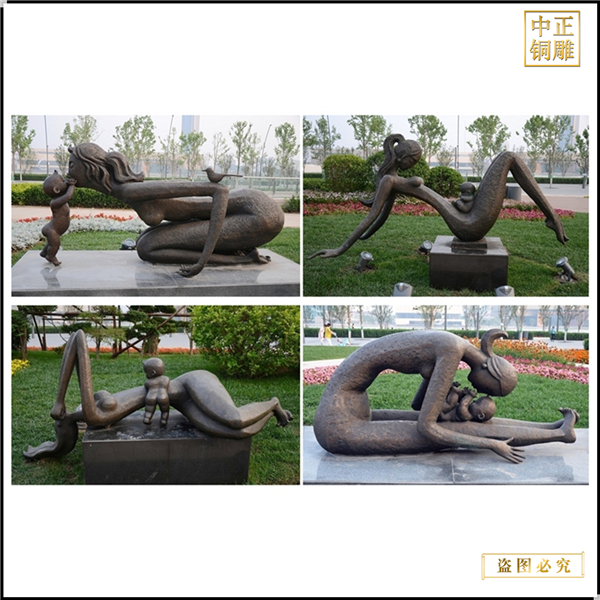 11各种抽象母女铜雕塑.jpg