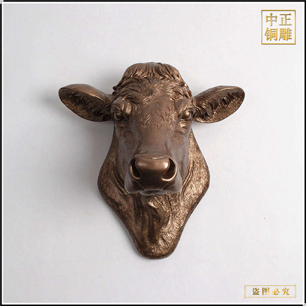 牛头墙体挂件雕塑