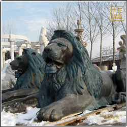 景观铜狮子雕塑图片