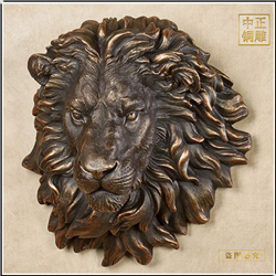 狮子头铜雕塑