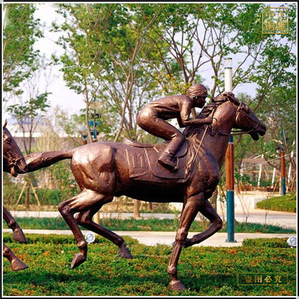 园林小孩骑马铜雕塑