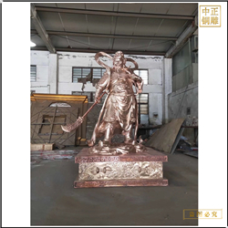 铜雕贴金韦陀佛像