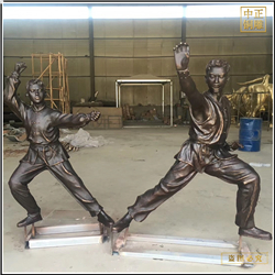现代跆拳道人物铜雕塑