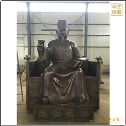 古代王爷坐像铜雕塑铸造