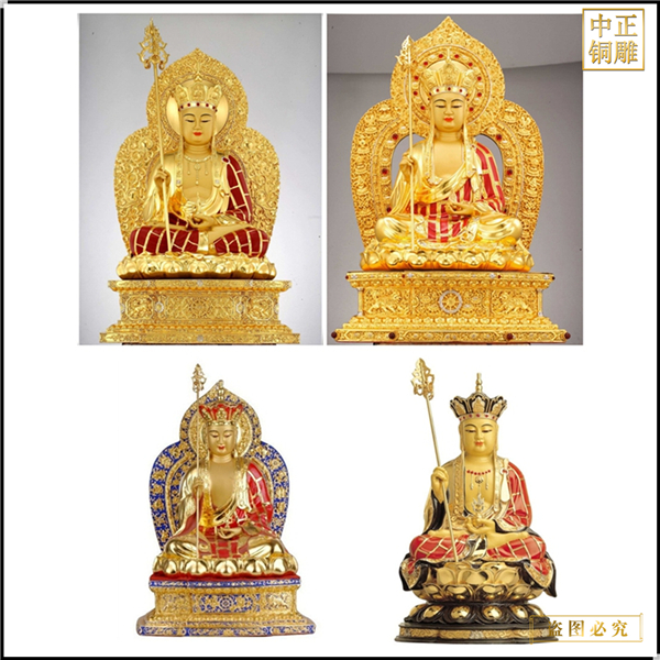不同地藏菩萨铜佛像
