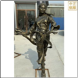 农村扭秧歌人物铜雕塑