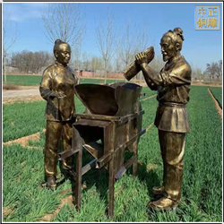 农民劳作人物铜雕塑
