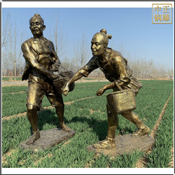 种麦子人物铜雕塑