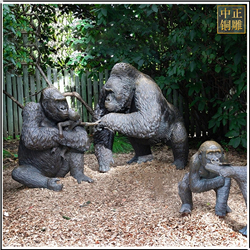 动物园大猩猩铜雕塑