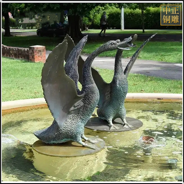 铜天鹅喷泉雕塑铸造