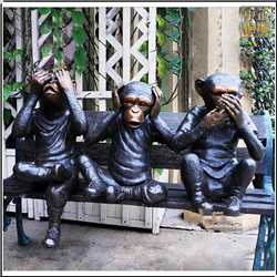 三只小猴子景观雕塑