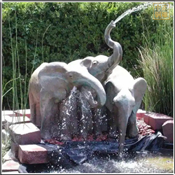 铜大象玩水景观雕塑