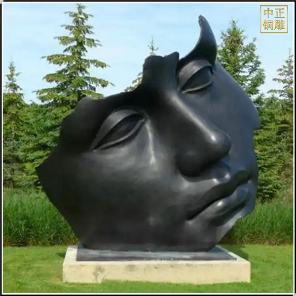 抽象人脸铜雕塑