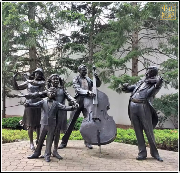 乐队演唱园林铜雕塑